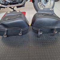 Coppia Borse Pelle Moto Triumph- Harley-Davidson 