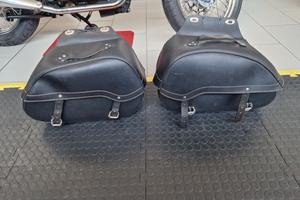 Coppia Borse Pelle Moto Triumph- Harley-Davidson 