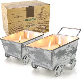2 candele in cera di soia naturale alla citronella