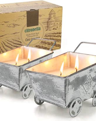 2 candele in cera di soia naturale alla citronella