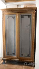 Vetrinetta libreria noce, vintage-antiquariato