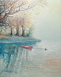 Quadro autunno sul Ticino, olio M*Dell'Aversana 