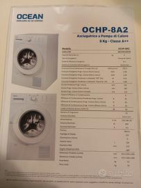 Asciugatrice OCEAN 8kg classe A ++