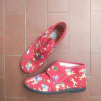 Pantofole per scuola materna in tessuto color ross
