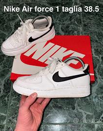 Nike air force 1 bianche/nere taglia 38.5 donna
