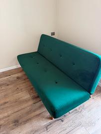 Divano letto JUVRE velluto verde scuro