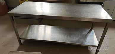 Tavolo banco acciaio inox 180x70x85