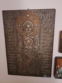 Icona russa rame e pietre