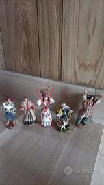 Set statue presepe napoletano in terracotta