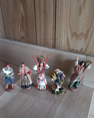 Set statue presepe napoletano in terracotta