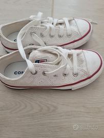 Scarpe da bambina Converse 28 bianche