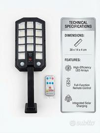 Faro Lampada Solare a LED da Esterno con Sensore
