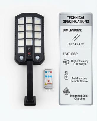 Faro Lampada Solare a LED da Esterno con Sensore
