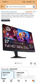 Monitor Alienware 27 " 360HZ ips