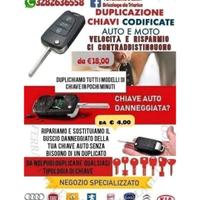 Duplicazione Chiavi Auto con o senza telecomando 