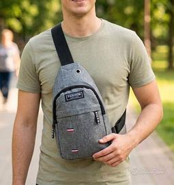 Zaino Monospalla / Marsupio Crossbody Grigio - Fas