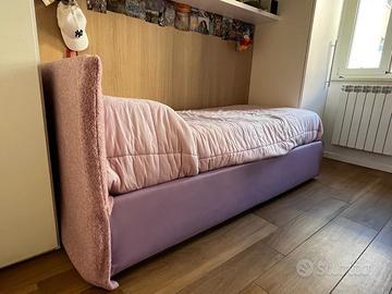 Letto singolo imbottito con letto estraibi