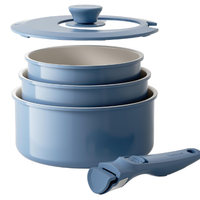 RedChef set di 3 casseruole con manico staccabile