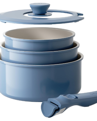 RedChef set di 3 casseruole con manico staccabile