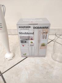 Minipimer frullatore ad immersione con bicchiere 