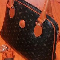 Borsa ecopelle marrone Valleverde con manici