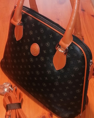 Borsa ecopelle marrone Valleverde con manici