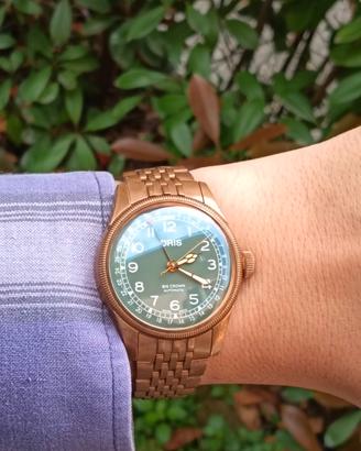 Oris Big Crown Pointer Date bronzo, quadrante verd