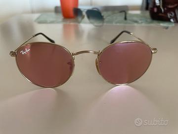 Occhiale Ray ban lenti tonde specchiate rosa