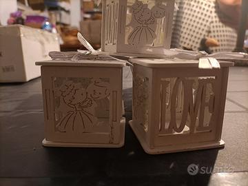 Scatole legno porta confetti 