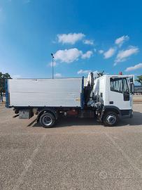 IVECO 75 E 15 GRU + RIBALTABILE TRILATERALE