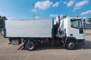 IVECO 75 E 15 GRU + RIBALTABILE TRILATERALE