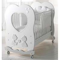 Lettino "cuore di mamma" bianco/platino