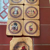 6 sotto bicchieri + 1 sotto bottiglia sughero