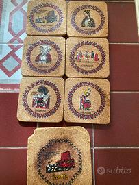 6 sotto bicchieri + 1 sotto bottiglia sughero