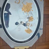 Vassoio in inox e oro 24 carati 