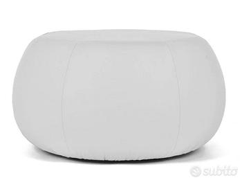 POUF (bianco) DESIGN ROTONDO ECOPELLE - Original