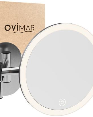 Specchio Bagno LED Ovimar 5x Ricaricabile Silver