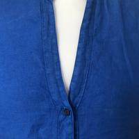 Casacca/camicia blu elettrico lino 48 NUOVA