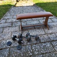 panca artigianale per palestra con pesi