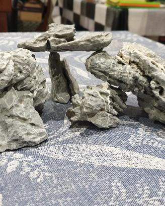 composizione di rocce per acquario