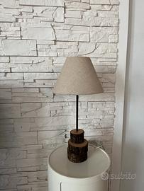 lampada con ceppo il legno