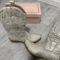 Stivaletti texani bianchi Dame Rose