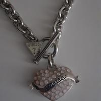 Collana girocollo Guess cuore con brillanti rosa