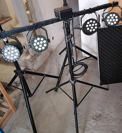 stativo con barra con Luci disco 