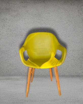 Sedia Poltroncina Design Moderno / Nordico Gialla