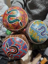 maracas in cocco nuovi dipinto a mano 