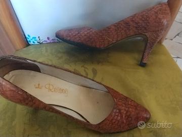 scarpe eleganti in rettile marrone chiaro n. 36.5