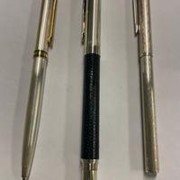 Set di tre penne in argento