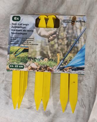 PICCHETTI TENDA CAMPEGGIO PLASTICA 22 Cm  LEGGERI 