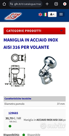 Pomello acciaio inox per volante GFN